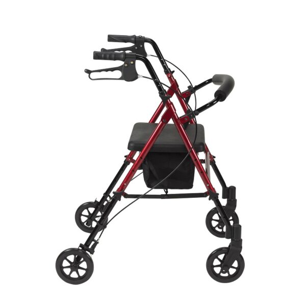 Adjustable Seat Height Rollator (Red) | Easy Lift